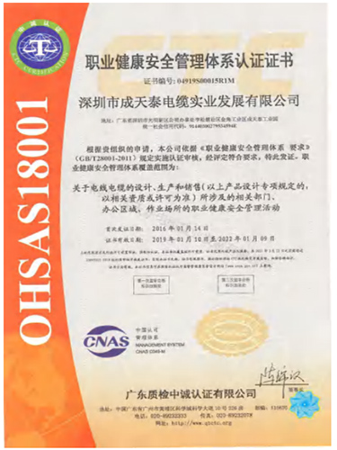 职业健康安全管理体系认证