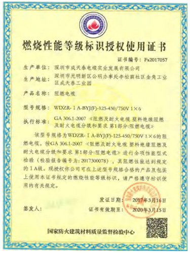 授权使用证书